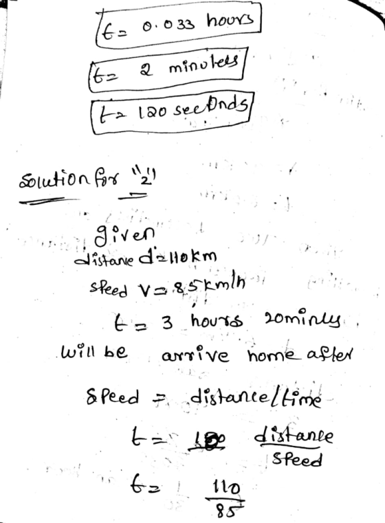 6- mino les o secnds Solution e 21 w?n be aγ.ve home aPer distante
