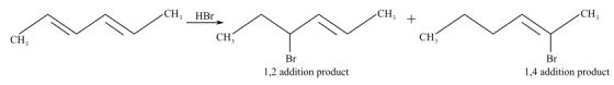 CH; HBr
CH;
+
CH,
CH
CH
1,2 addition product
1,4 addition product