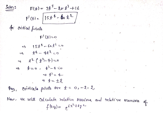 Selm: Flt) = 345 - 20 13 +16 A Ellie (158t - do t27 for critical points FlWzo o 1544-600fco + H4-4220 $? (+34)20 5 t=0, 2-4 c