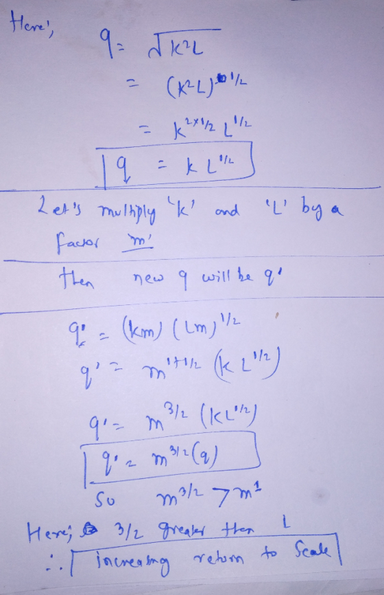 Here, TKAL - (A2LBL = (²+1/2 { 1 q = kl. Lets multiply k and L by a factor m then new q will be qe 9o = (km) (lm) h - T