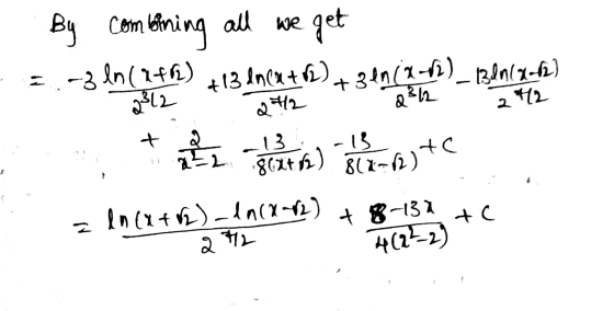 By combining all we get =.-3 ln(2402) +13 Inca + 02) 3ln11-12) + ) – 130119-62) 2312 2 4/2 Q²h2 2 412 + -13 -13 8(2402) 817-1
