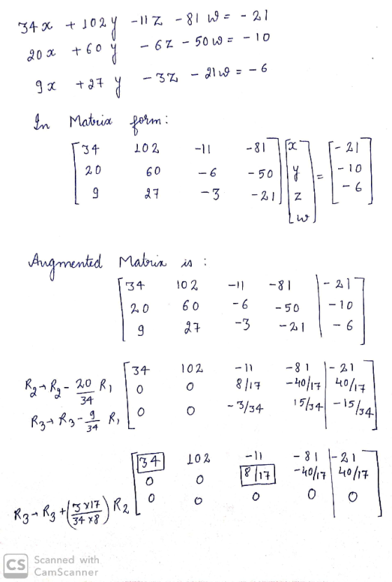 -1 -81 - - 21 34 x -6Z-5o L9 = -10 20 60 -3Z In Matria - 81 34 102 -11 - 10 2 0 60 -6 -50 -6 9 7 -3 -21 Angnentid Mabia 2 1 1