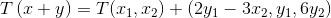 T 1+y) =111, 12) + (2y1 – 3.62, 41, 6y2)