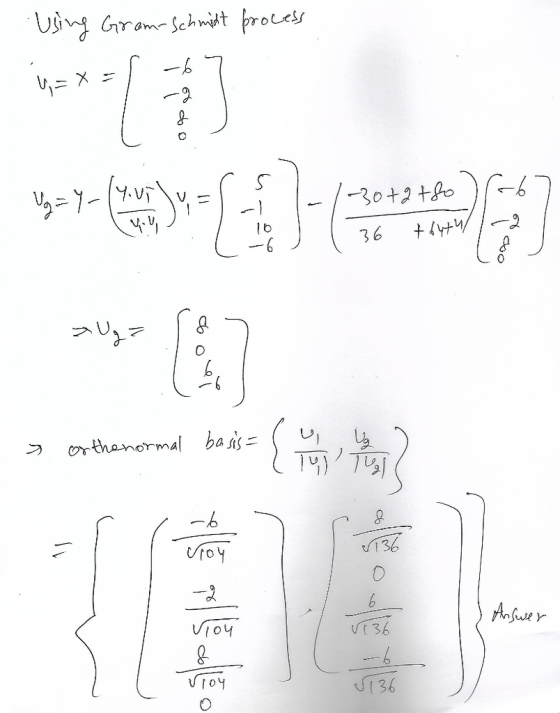 using Grom-Schmidt process X Il y 41) *) 6 +bytu/ - or the normal (136 6 Answer Vio V136 Voy