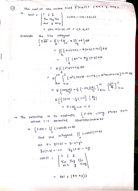 24xi yaxy.. The curl of the vectory Field F(4.4.2) = IS xf = =<4*,- (uy-4x), o) %ox %y % 2 4 XZ y 4xy = <42, 4(x-4), 0> - <P