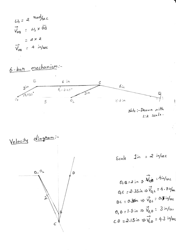013 OB 6 - ban mechanam. 6 in 6in -30 OL 8 6 in I:a Seale Scale 1in =&in/sec o, o