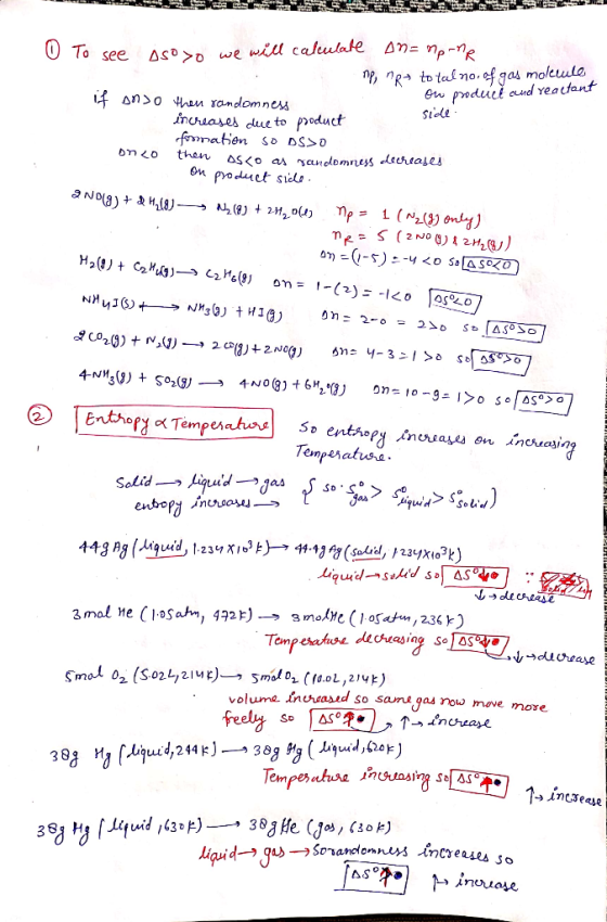 ou produce oud reactant so we will calculate on=mpone O To see ASO>o we will caldo ne, not to tal no. of gas moleulo if An> t