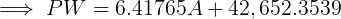 => PW = 6.41765 A+42.652.3539