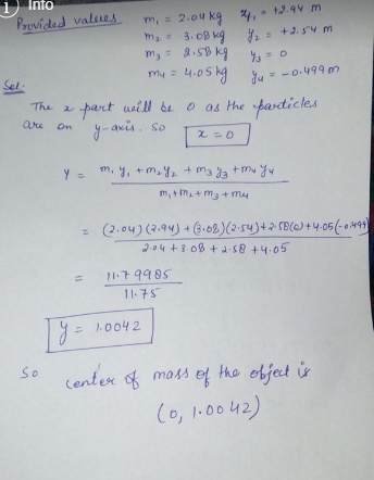 Into Paovicled valeues m,2.0u kg 419.44 m my4.05 hg o499 m Sel part wsill be O as the - axis So The a particles are on y m,,+