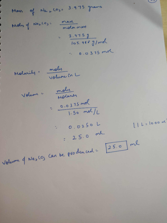 3.9 75 a May of Na Cos Nols Naz coj Man molar mam 3. १15 105. 912 0.0375 ms -. mols Molariby Volune in L moly Velunr Molarsh
