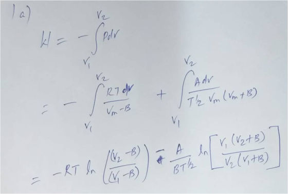 Peld to in CR7d 10 t Adr Vm (Vm +B) IT o E er, (V2 +B) BTh LV₂ (V,+B) = -RT ln