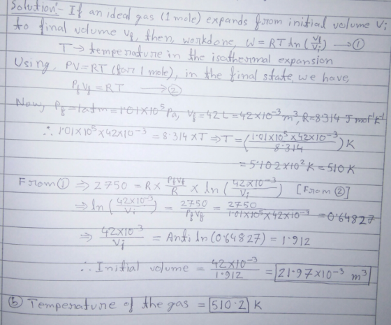 / then wankd one, w = T→ temperotvne in Me ise thermal expansion Using PR in the final state we heve RT 2 X0 12x10 42x 10つ 2F