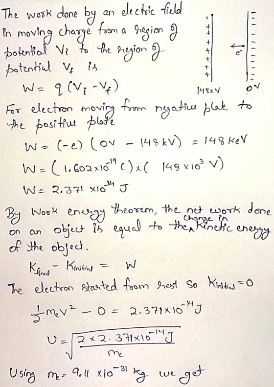148K V The work done by an electric field in moving charge from a region of potential Vi to the region of potential Vf is - W