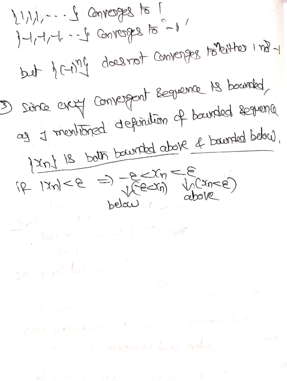 {1,2,...f converges to ! HHHS Converges to in but laring does not converger to either indy 3 Since every convergent Sequence