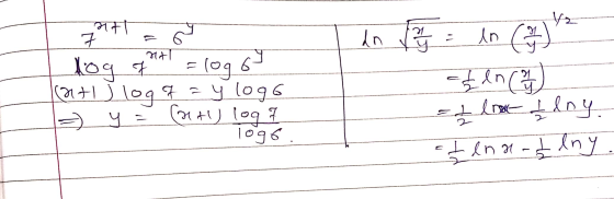 12 It het Pro le ΟΥ ना 6 log log (Out logq = y logo y = (alt) log 7 1096 In lo cu &ln (2) - I love I loy I ena-Ilny
