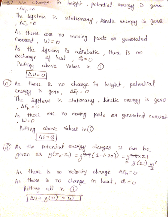 heght potendial eg charge AFT The system , AF No statianany, kinetic enengy is exa As thare are no moving parts genetated Cus