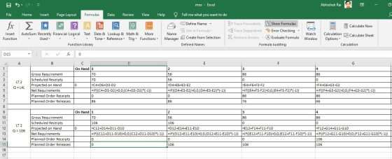 mos - Excel Abhishek Rai - 0 ESSE File Home Insert Page Layout Formulas Data Review View Help * Insert AutoSum Recently Finan