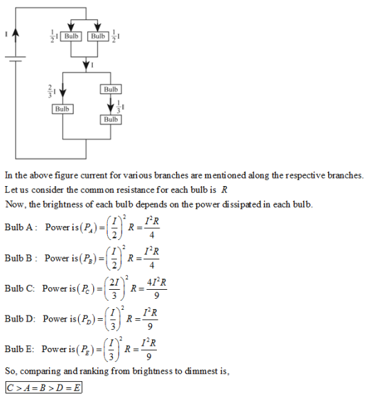 IBulbBulb Bulb Bulb In the above figure current for various branches are mentioned along the respective branches Let us consi