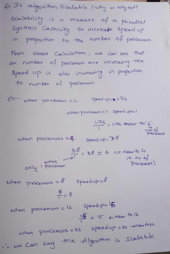 らJs ithm & (alable ? ovus Sys tems Cpacity to increase speed up in Propotion to the number of prolessors From above Caesla t