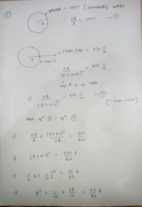 hal - 2000 - (immediately outside) k potential KO 2008 VOV R - & Electric field = 420 V 2-10cm KO = 420 V (R+ 10 cm) here R i