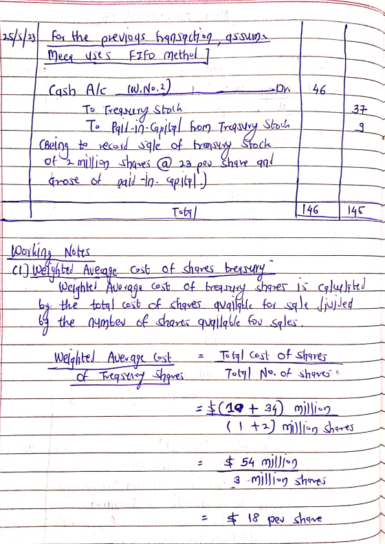 (25/8/23 for the previous hansaction, assum. Med_use s file Methull - - I Cash Ale (W.No, 2 t a on 1 46 To frequery Stock To