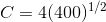C=4(400)^{1/2}