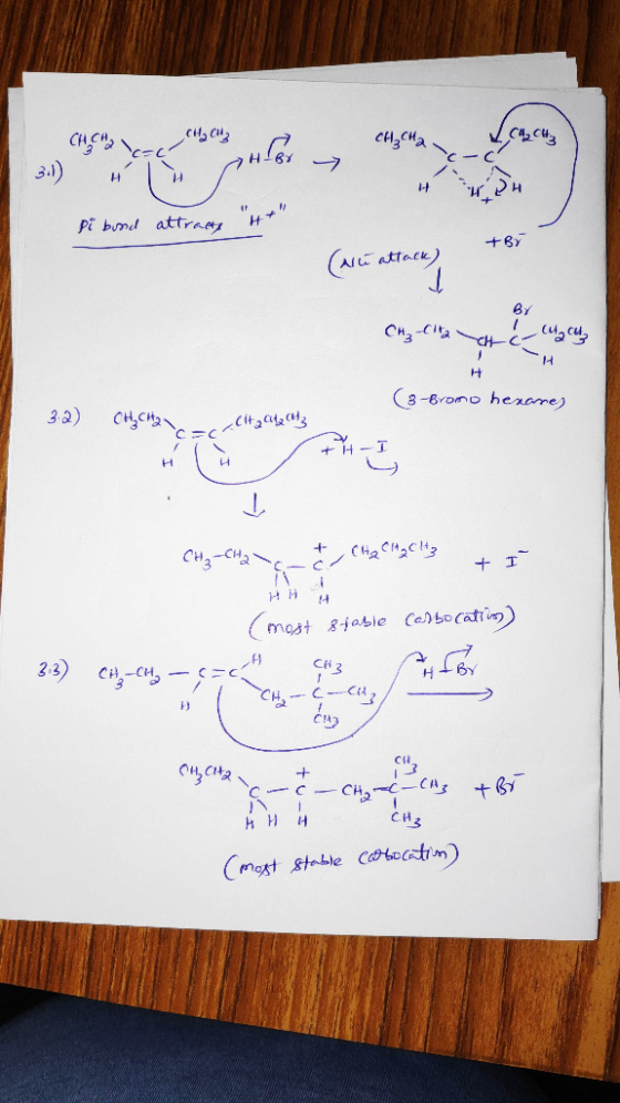 CHCHC all for Halla c- c મr ટેમ pi bond attracts to (nú attack) BY 1 cucu CHC143CH, H (3-Bromo henares 3.2) CH₃ CH2 C=CA - C
