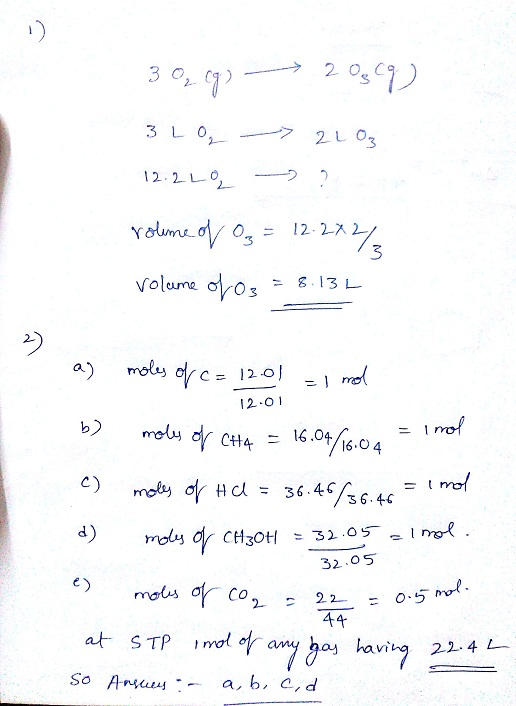 3 3 Volume σ Og a) mo bmolu C) 12-O 1 6.04 る6、46 32-0 5. maus at STP Imolf 22. 4 So Ana, b, c,d