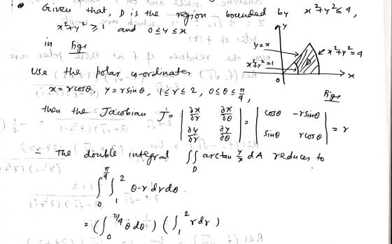 a74224, x²74 and ozy sa in to tp ( >x 23 y coso Rige then ax ax dy Given that is the region bounded by + (s 7 Dod figi Y2x ex