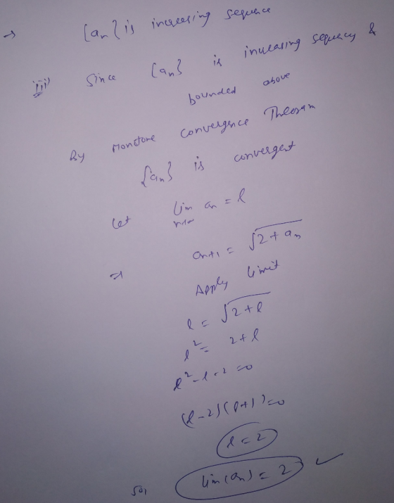[and is increasing sequence & sequery and is inueasing Since above T bounded Threesom convergence Monstore By San is converge