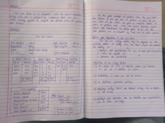 Page No.: Date AnNues Page No Date: Tob Cort sheet s a documen uiel to secavd manyfct r Corts anl is pepard ycompanler thitr