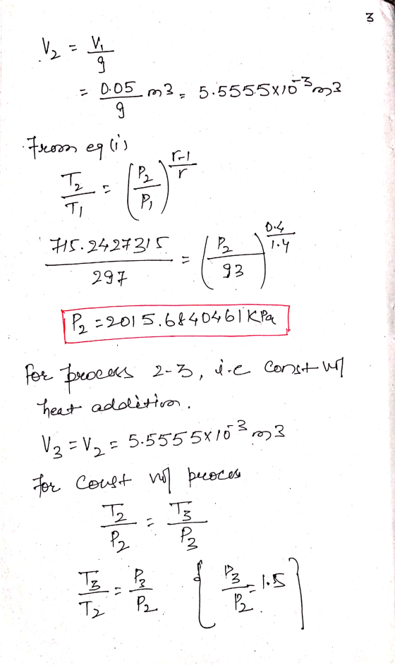 NO 1 = or 0.05 m3, 5.5555x10 5333 9 rol From eglis Ta T r E تاه 75.2427315 P2 8.4 1.4 297 92 P2 =2015.6840461 kPa for brocers