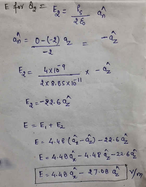 E for Og = te si x – a Eg= 4x109 dx 8,85x16 E2= -22.6 E = E + E2 E = 4.48 (32-02) – 22.602 E = 4.400 -4.488 - 22-60% [E = 4.
