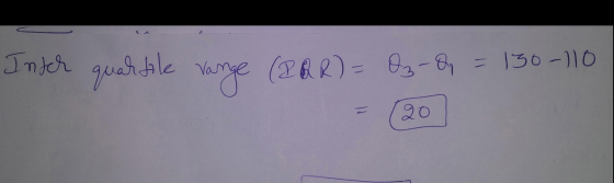 Inter quartile vange (PQR) = Oz-8 = 150-110 - (20