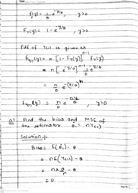 Date = this y zo s Eyly) = I-e 7 y so is n-1 Pdf of yo given as fyly)= [1- Fylyl fyly) n Ceyloga 870 е. 0 (ylo o fugly) - ре.