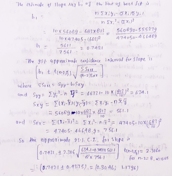 bi The estimate of slope say bi of the line of best fit in SX4,- (5X; 159; n 37; 2- (EX,12 10 X 50001 - 603x813 560290-555279
