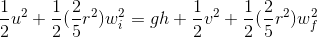 \frac{1}{2}u^2+ \frac{1}{2}(\frac{2}{5}r^2)w_i^2 = gh + \frac{1}{2}v^2 + \frac{1}{2}(\frac{2}{5}r^2)w_f^2