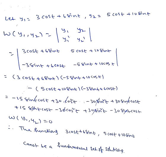 92= 5 cost tlosint Let y,= 3 cost tosint wcy,,4212 y2 y, y, y 3 cost tosint 5 cost tlosint tsoaat tuuge- -5 sint & locost -
