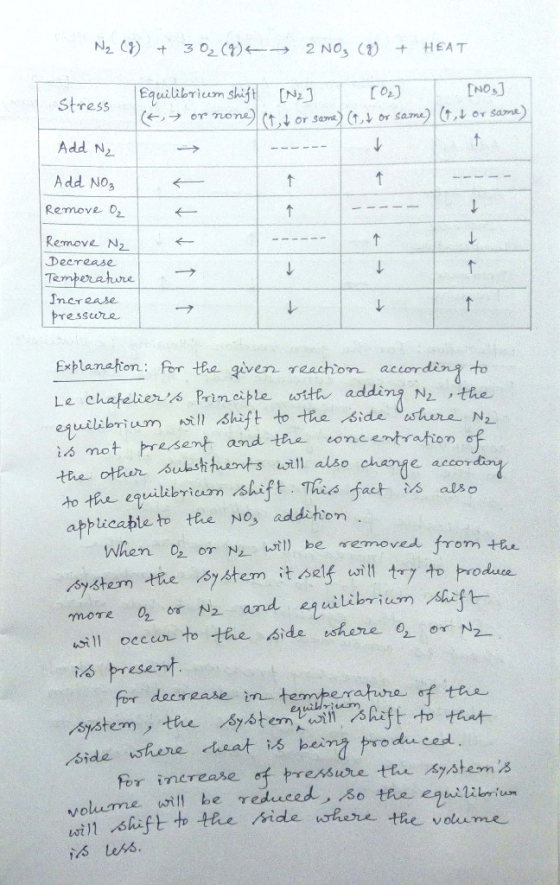 3 02 () N2 ) 2 NO, () HEAT [NOS Equilibrium shift [N2J ( or none) Stress or same) ,L or same) (t,or sama (t, Add N2 Add Nos R