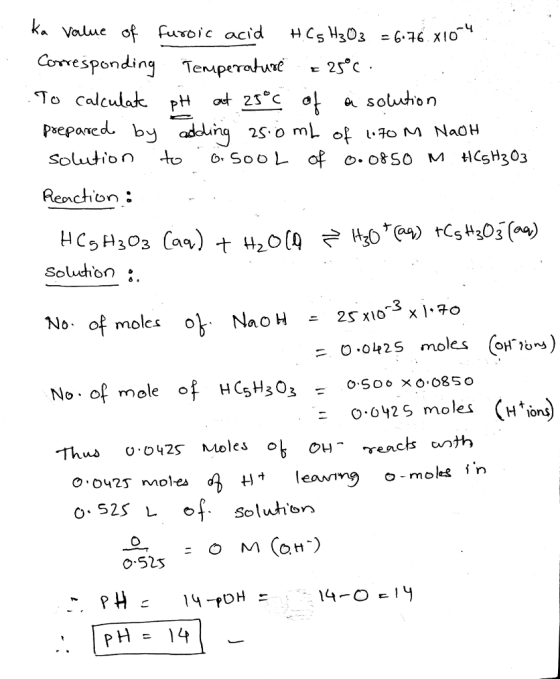 k. Corrrespondin To calculak. pH ot23C a solchon prepared by a dung 25. omLofl.和M NaOH tu25c Rencn: Soluchion: - o 02 moles