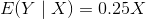 E(Y\mid X)=0.25X