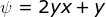 U = 2yx + y