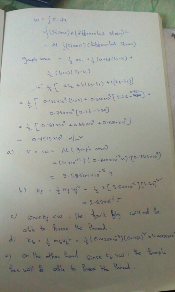 - SF. dx = (stress) A (diblemental strain) - ALS(stress) (differental Strain) graph area - 4 as, + 1/2 (a+b) (S2-51) + (b+c)(