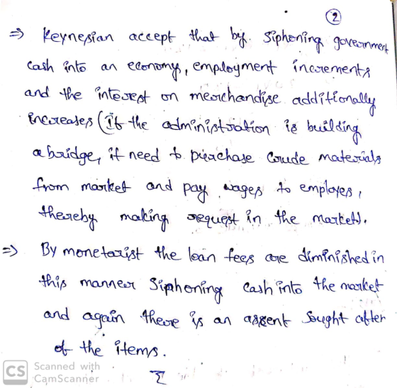 - Keynesian accept that bij. Siphoning government Cash into an economy, employment increments and the interest on merchandise