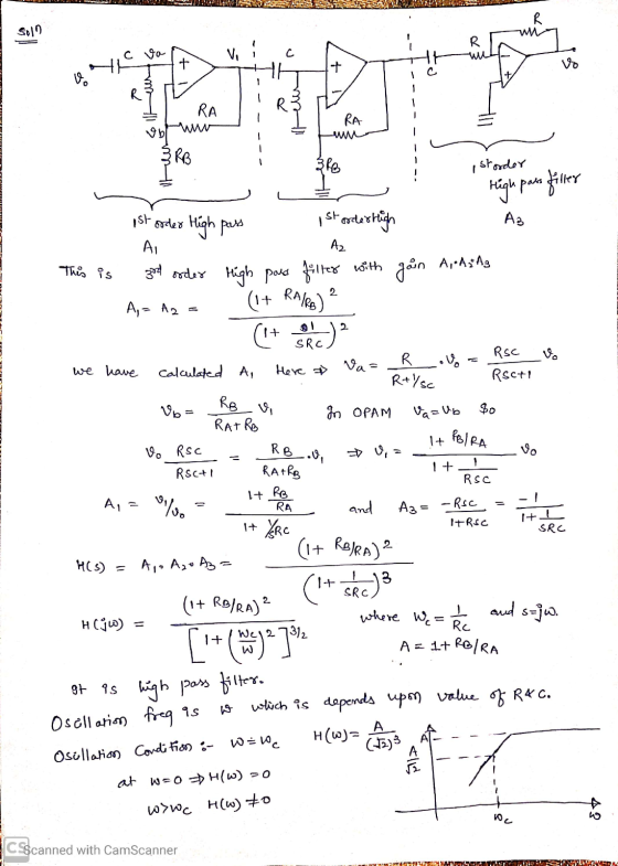 Son w R с C va ti + + Vo V. RA vol www 3 RB للار RA leuse Зke Istorder High pars filler ISH- order High pass istordertligh Аа