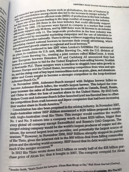 CHAPTER & Market Satu Monopoly and Monopolistic Compe FEE and expanded law practices Act and consolidation among The increasi