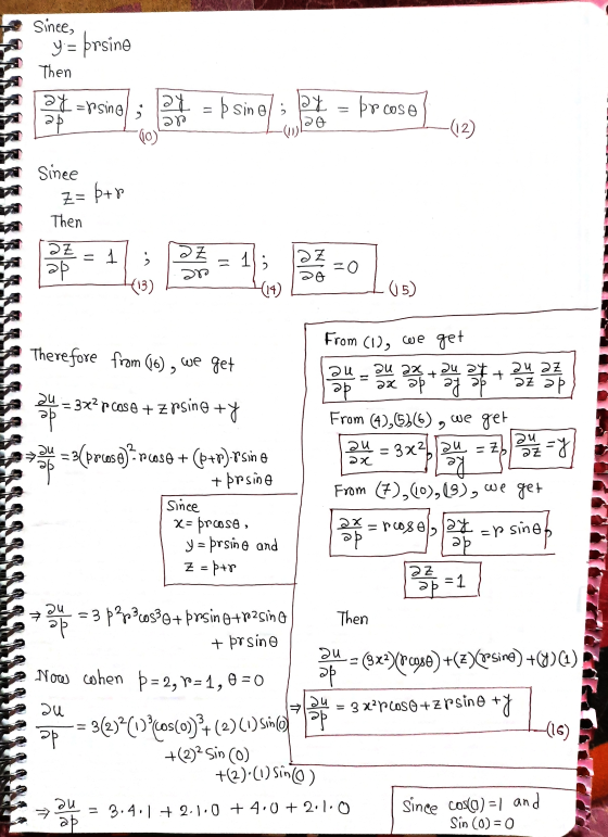 Sinee, y = prsine Then ay=psine 24 = $ sino/; ia he esmed ab 20 2p (10) (12) Sinee Z=b+p Then 2Z 1 a Z 1 = a Z 30 ao (13) (14