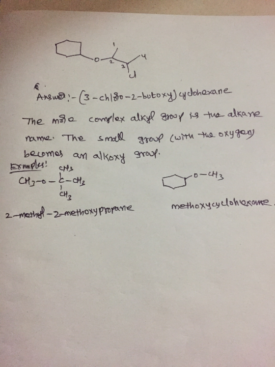 Asw-3-chl3.-1-boto xy) cycohaane The m3a complex alky 8roy tua alrane rame The smal 3roup (wttua oxyg beiemos an alKoxt rou C