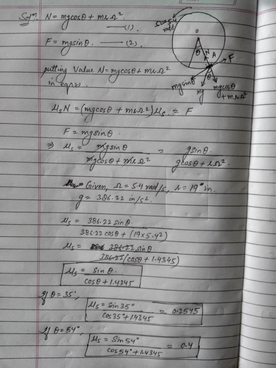 + mr2² -U. Sesh radys F- 2. F Value N= mycose 4 m2.12 imgsint mga meni Sof? N= mg cose + mgsino. putting in egres MAN =(ong c
