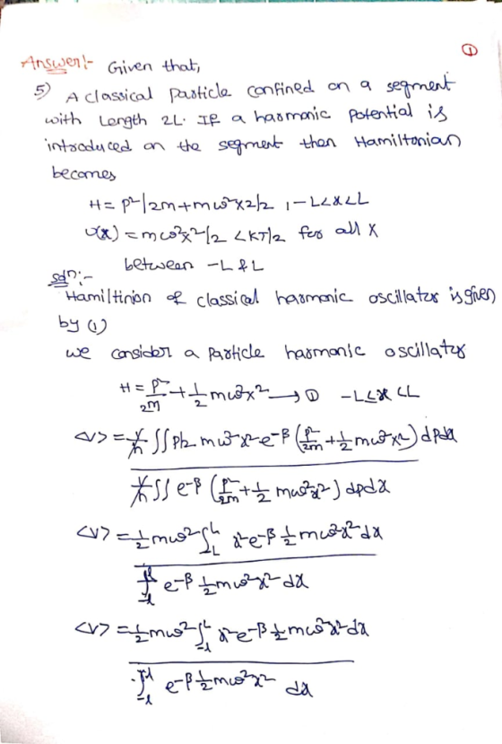 AnsonGiven thali With Lorgth 2L.ap a hamon. c Pole tial intsadu ced on t seme hn Hamiltonian bet ひ.ean -L.RL 2m2- mus
